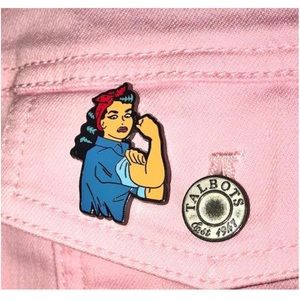 PINUP ROSIE BROOCH - ROSIE THE RIVETER BROOCH PIN